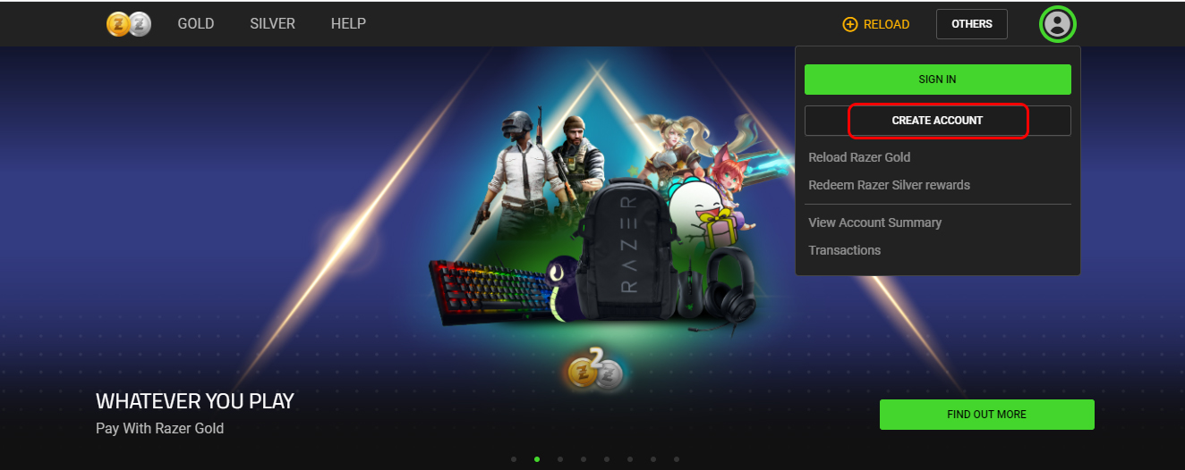 Activate Razer Gold Gift Card Step 1